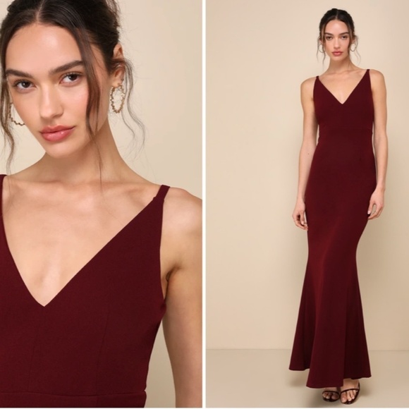 LULU's Prom Wedding Bridesmaid Special Event Classic Mermaid Maxi Dress NWOT - Picture 1 of 3